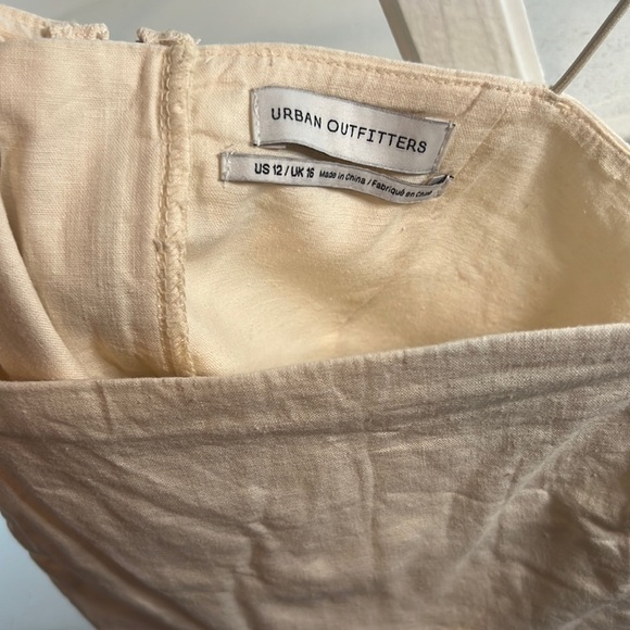 UO Linen Ivory Mini Dress - US 12 - Picture 5 of 8